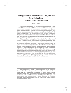 Foreign Affairs, International Law, and the New Federalism: Lessons from Coordination