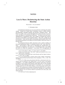 Less Is More: Decluttering the State Action Doctrine NOTES