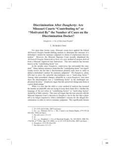 Daugherty Missouri Courts “Contributing to” or Discrimination Docket?