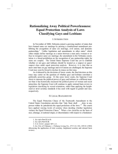 Rationalizing Away Political Powerlessness: Equal Protection Analysis of Laws