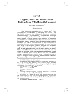 NOTES Copycats, Relax!  The Federal Circuit I. I