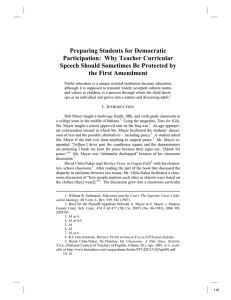 Preparing Students for Democratic Participation:  Why Teacher Curricular