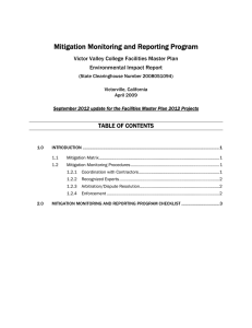 Mitigation Monitoring and Reporting Program TABLE OF CONTENTS Environmental Impact Report