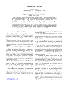 Economics of Queueing er urner