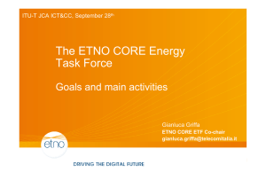 The ETNO CORE Energy Task Force Goals and main activities
