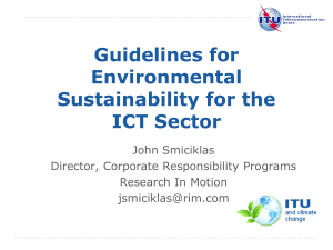 Guidelines for Environmental Sustainability for the ICT Sector