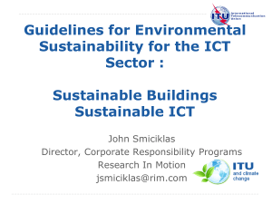 Guidelines for Environmental Sustainability for the ICT Sector : Sustainable Buildings