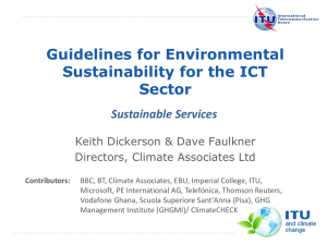 Guidelines for Environmental Sustainability for the ICT Sector Sustainable Services
