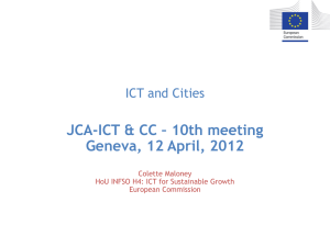 JCA-ICT &amp; CC – 10th meeting Geneva, 12 April, 2012