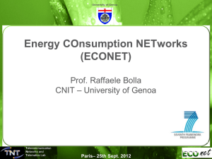Energy COnsumption NETworks (ECONET)  Prof. Raffaele Bolla