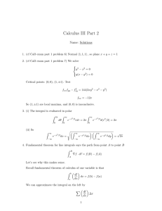 Calculus III Part 2 Name: Solutions