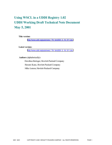Using WSCL in a UDDI Registry 1.02 May 5, 2001