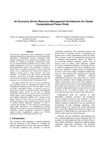 An Economy Driven Resource Management Architecture for Global Computational Power Grids