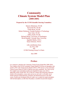 Community Climate System Model Plan (2000-2005)
