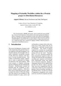 Mapping of Scientific Workflow within the e-Protein project to Distributed Resources ,