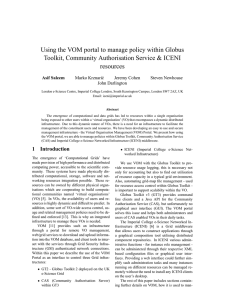 Using the VOM portal to manage policy within Globus