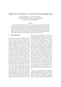 Support for Provenance in a Service-based Computing Grid