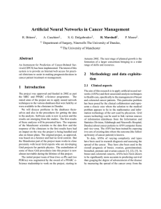 Artificial Neural Networks in Cancer Management