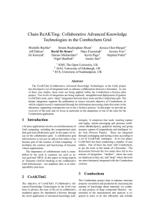 Chain ReAKTing: Collaborative Advanced Knowledge Technologies in the Combechem Grid