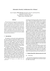 Alternative Security Architectures for e-Science