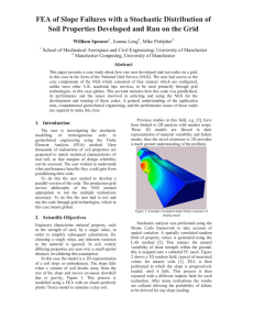 FEA of Slope Failures with a Stochastic Distribution of