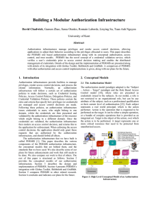 Building a Modular Authorization Infrastructure  David Chadwick Abstract