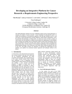 Developing an Integrative Platform for Cancer Research: a Requirements Engineering Perspective