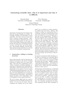 Annotating scientific data: why it is important and why it