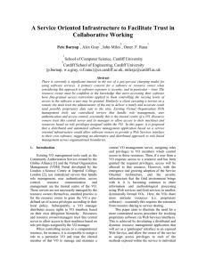 A Service Oriented Infrastructure to Facilitate Trust in Collaborative Working