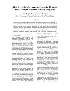 Grid Service Level Agreements Combining Resource Reservation and Predictive Run-time Adaptation