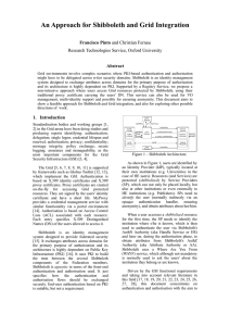 An Approach for Shibboleth and Grid Integration Francisco Pinto Abstract