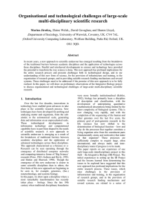 Organisational and technological challenges of large-scale multi-disciplinary scientific research