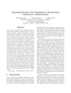 Formalising Dynamic Trust Negotiations in Decentralised Collaborative e-Health Systems