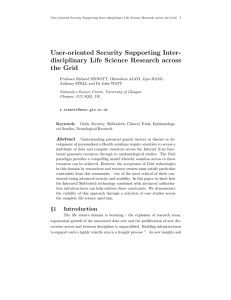 User-oriented Security Supporting Inter- disciplinary Life Science Research across the Grid