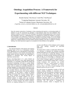 Ontology Acquisition Process: A Framework for Experimenting with different NLP Techniques