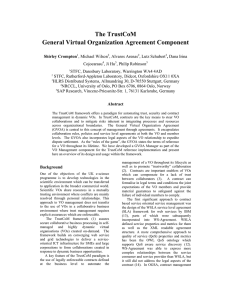 The TrustCoM General Virtual Organization Agreement Component