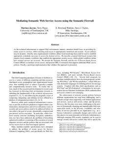 Mediating Semantic Web Service Access using the Semantic Firewall