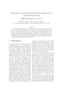 Retrospective checkpointing for efficient management of computational steering