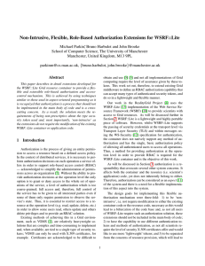 Non-Intrusive, Flexible, Role-Based Authorization Extensions for WSRF::Lite