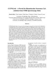 CCPNGrid – A Portal for Biomolecular Structure Cal-