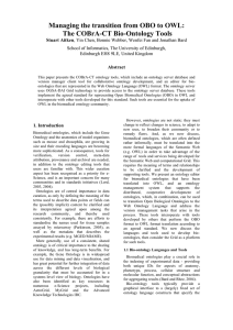 Managing the transition from OBO to OWL: The COBrA-CT Bio-Ontology Tools