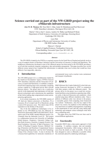 Science carried out as part of the NW-GRID project using... eMinerals infrastructure