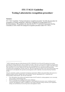 ITU-T SG11 Guideline Testing Laboratories recognition procedure