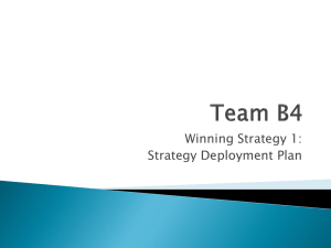 Winning Strategy 1: Strategy Deployment Plan