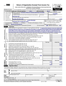 990 2012 Return of Organization Exempt From Income Tax