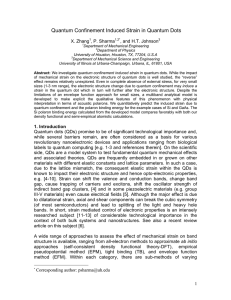 Quantum Confinement Induced Strain in Quantum Dots  X. Zhang , P. Sharma