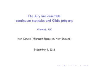 The Airy line ensemble: continuum statistics and Gibbs property Warwick, UK