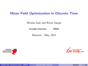 Mean Field Optimization in Discrete Time Nicolas Gast and Bruno Gaujal