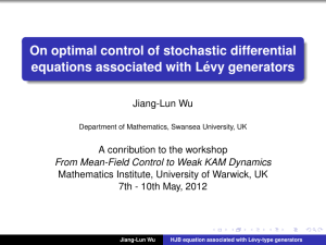 On optimal control of stochastic differential