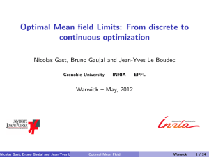 Optimal Mean field Limits: From discrete to continuous optimization